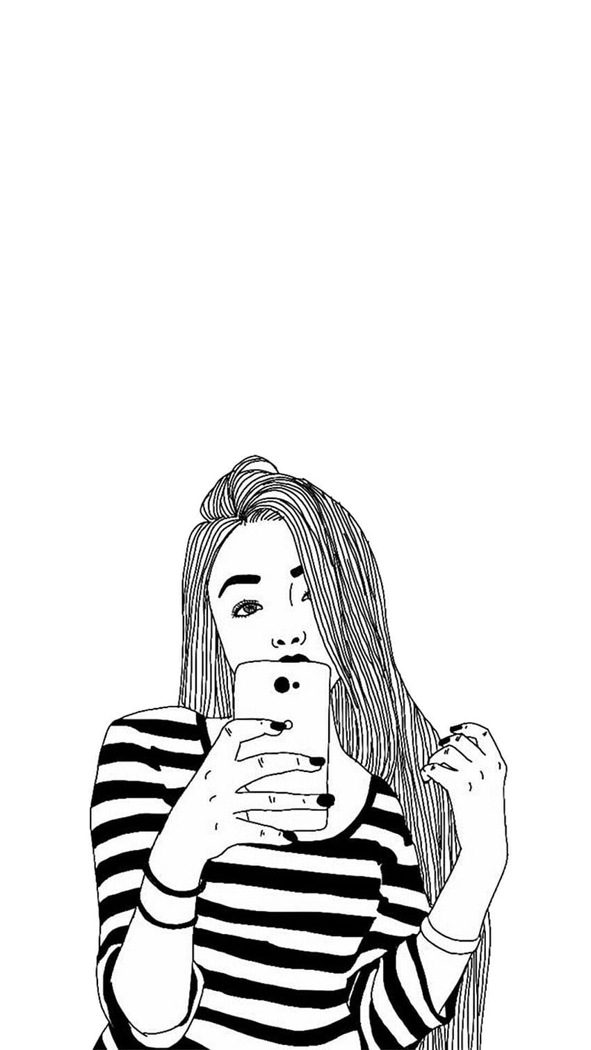 Dessin Fille Noir Et Blanc Novocom.top Fond d cran de t l phone