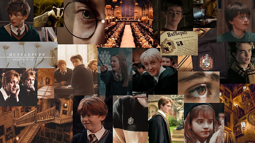 Harry potter hufflepuff collage laptop background/ :), Harry Potter  Aesthetic HD wallpaper | Pxfuel