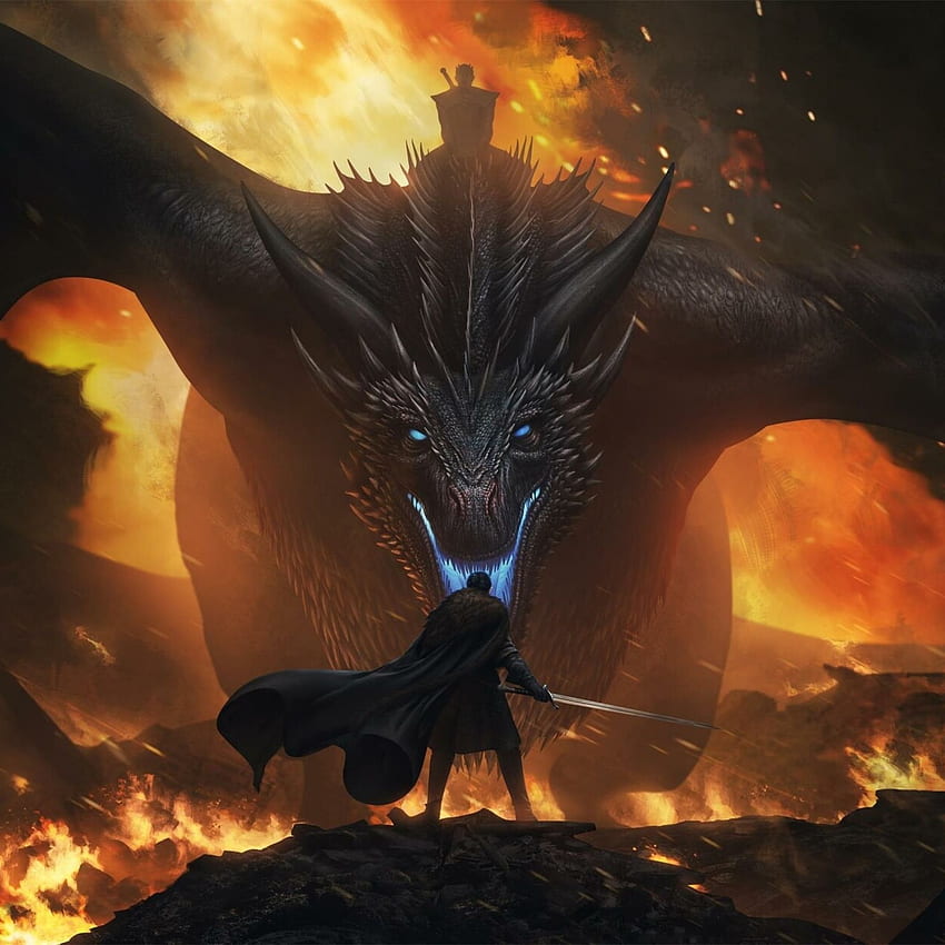 Jon Snow Vs Night King Dragon iPad Air , TV, 2048 X 2048 Dragon HD phone wallpaper