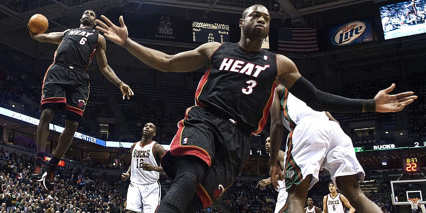Ikona Dwyane'a Wade'a przeciwko Bucks będzie żyła wiecznie, LeBron James Miami Heat Tapeta HD