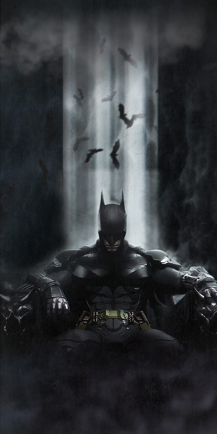 Batman, lega della giustizia, cavaliere oscuro, trono, grotta dei pipistrelli Sfondo del telefono HD