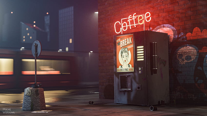 ArtStation - Coffee vending machine, Maciej Walaszek HD wallpaper