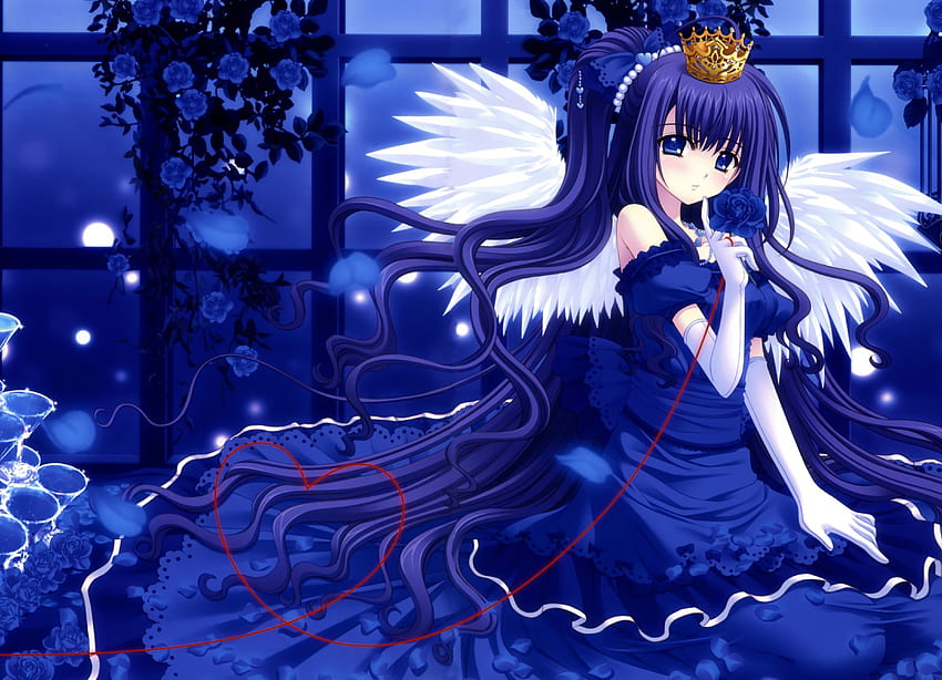 Papel de parede : 1920x1080 px, ar, anjo, Anime, Loiras, azul