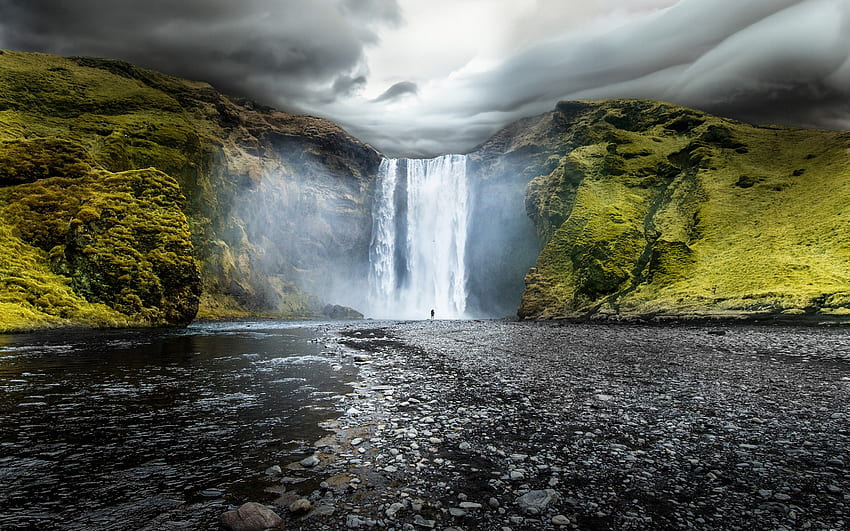 Iceland Waterfalls, Iceland Summer HD wallpaper