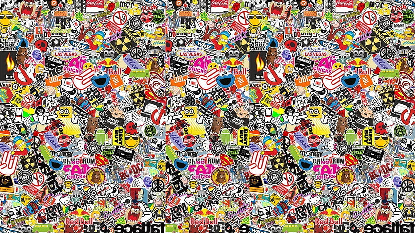 Stickerbomb, Anime Sticker Bomb HD wallpaper