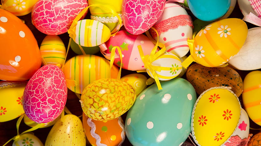 easter eggs, easter, painted eggs, Easter Candy HD wallpaper