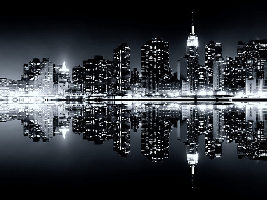 High Resolution New York Skyline at Night 8 HD wallpaper