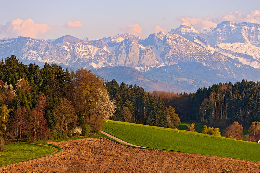 Alam, Pemandangan, Langit, Pegunungan, Musim Gugur, Swiss Wallpaper HD