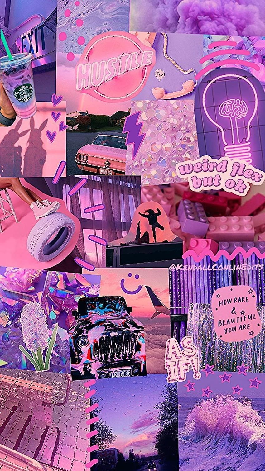 Purple Aesthetic Collage / Aesthetic Purple Posted By Ethan Thompson / Collage, poster, advertisement, wall, design, minimal, decor, Kawaii Collage HD phone wallpaper