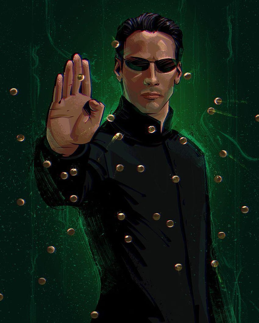 Matrix per Android, Keanu Reeves Matrix Sfondo del telefono HD