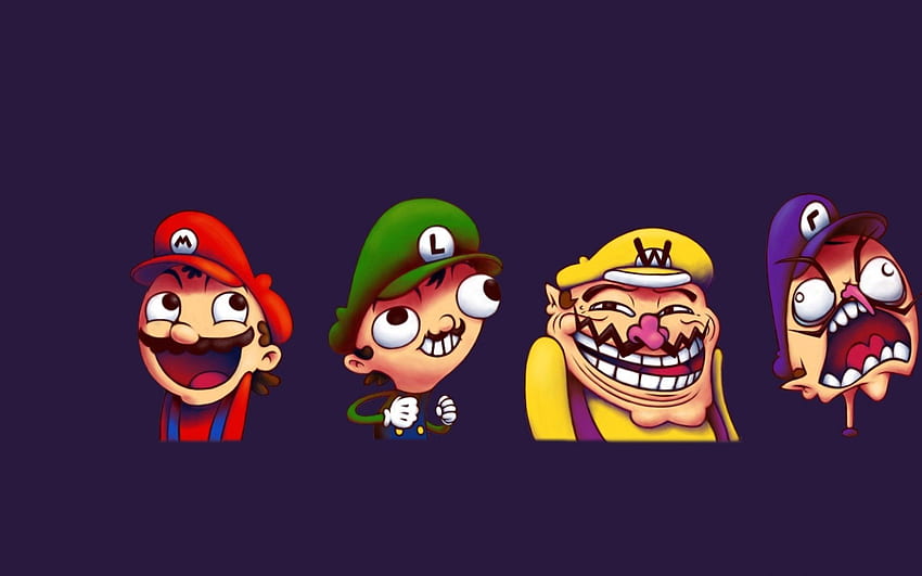 Troll Face, Funny Mario HD wallpaper