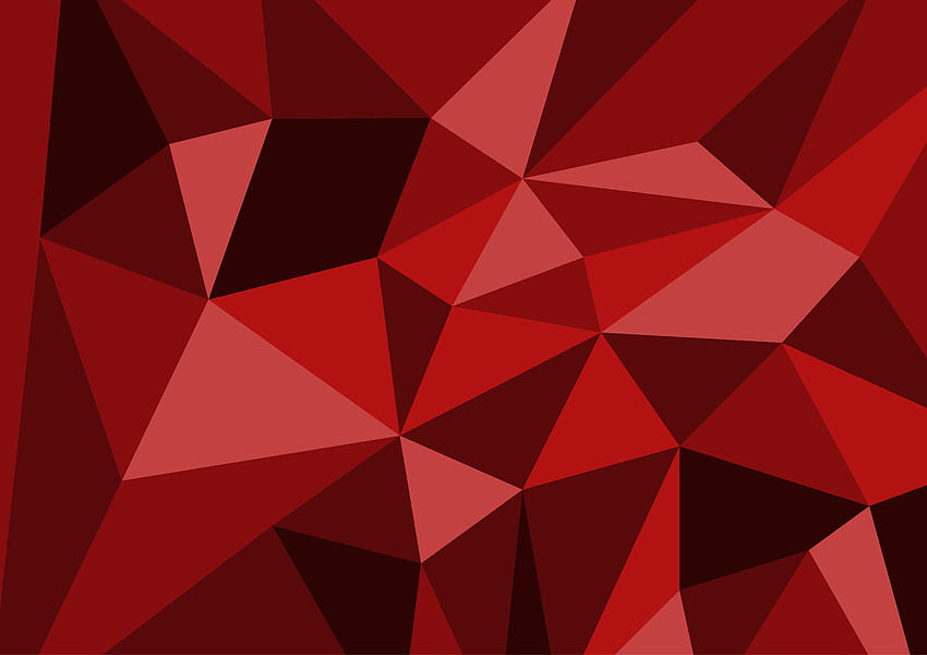 เทคโนโลยีพื้นหลังนามธรรมรูปหลายเหลี่ยมสีแดงทันสมัยเว็กเตอร์ วอลล์เปเปอร์ HD