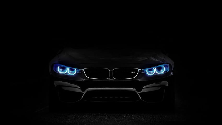 bmw, headlights, lights, car, dark, BMW Logo HD wallpaper