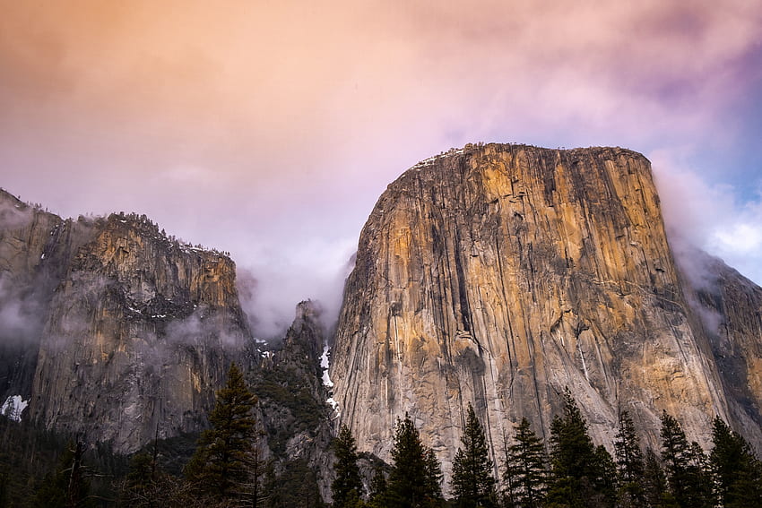 Yosemite Park, Half Dome, penhasco rochoso, natureza papel de parede HD