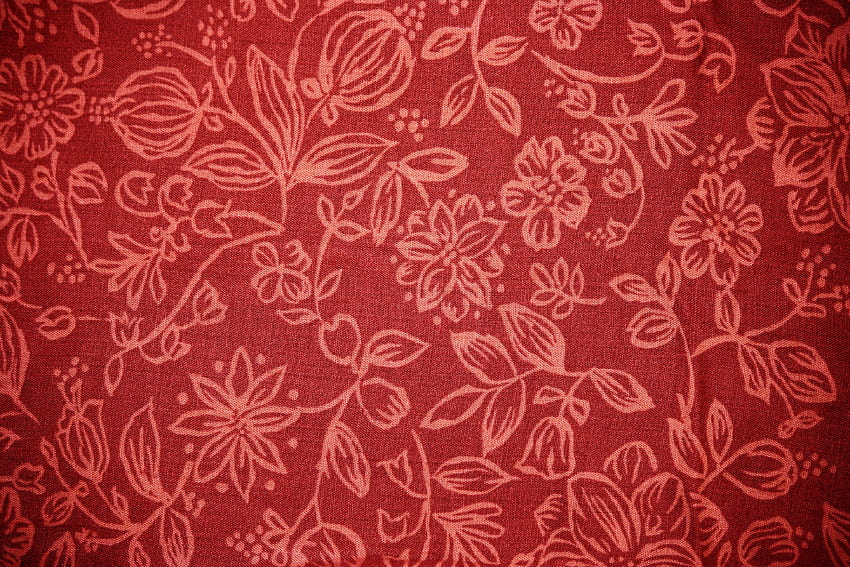 Czerwona tkanina z kwiecistą deseniową teksturą. wykres. Domena publiczna Tapeta HD