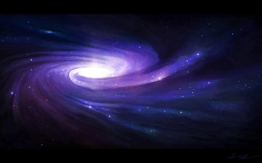 Sztuka, wszechświat, gwiazdy, blask, spirala Tapeta HD
