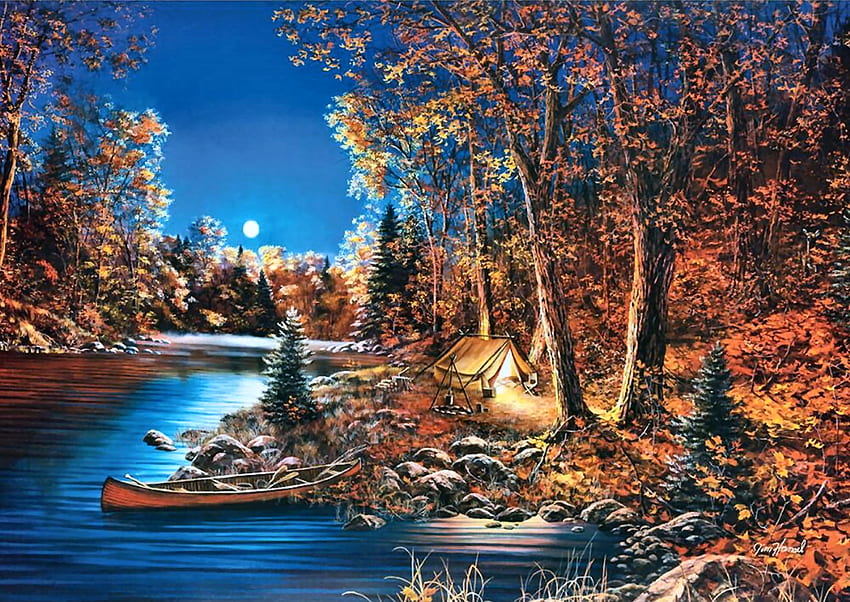 Still of the Night, изкуство, пейзаж, красиво, илюстрация, езеро, произведение на изкуството, широк екран, , природа, вода HD тапет