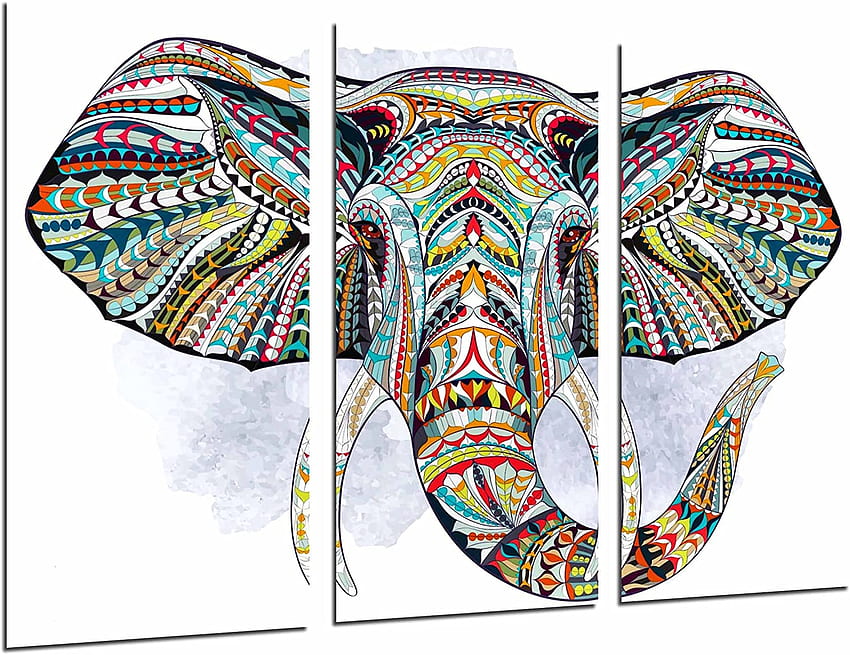 MULTI Wood Printings Art Print Box Framed Wall Hanging - Decoration Mandala Animal Elephant, White, (Total Size: 38, 2 x 24, 4) - Framed And Ready To Hang - ref.: Home, Artistic Elephant HD wallpaper