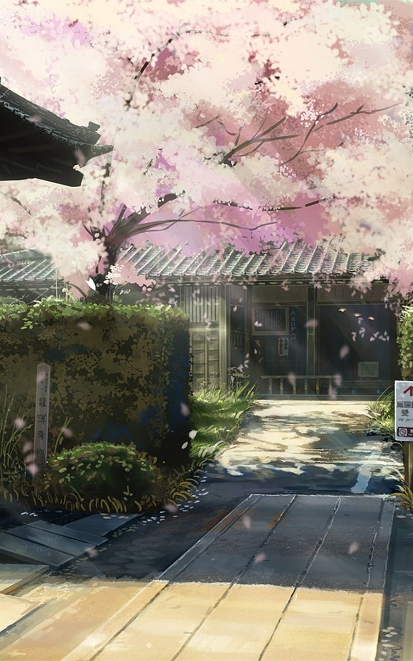 Anime Building, Japanese House, Sakura Blossom, Scenic for Asus Transformer, Asus Nexus 7, Amazon Kindle Fire 8.9 - Maiden, Japanese Scenic Tapeta na telefon HD