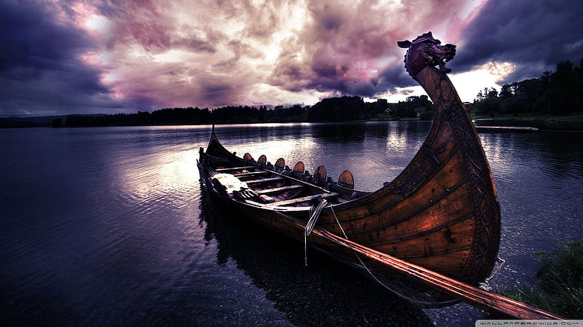 Viking's Boat Ultra Background за U TV : и ултраширок и лаптоп : таблет : смартфон HD тапет
