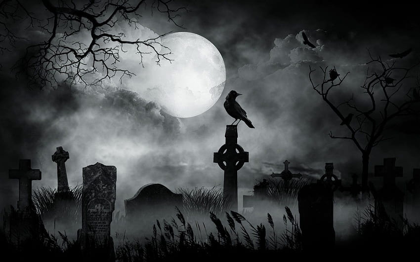 Cemetery by Vickie666 [] for your , Mobile & Tablet. Explore Graveyard . Creepy Graveyard , Spooky Graveyard , Graveyard, Dark Graveyard HD wallpaper