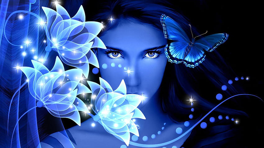 Синя пеперуда Pixels Talk - Синя пеперуда -, Синя и лилава пеперуда HD тапет
