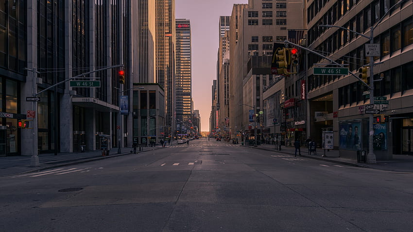 a nearly empty street in new york in the morningempty roads HD wallpaper