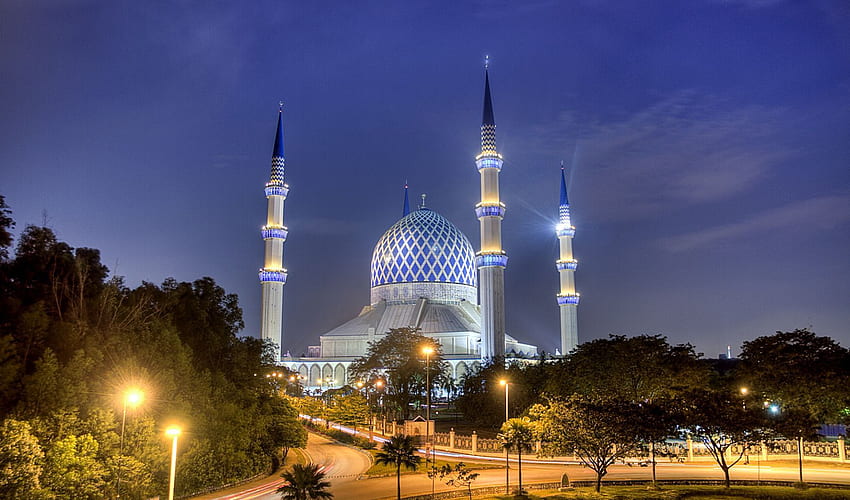 sultan salahuddin abdul aziz shah mosque, malesia, Moschee Sfondo HD