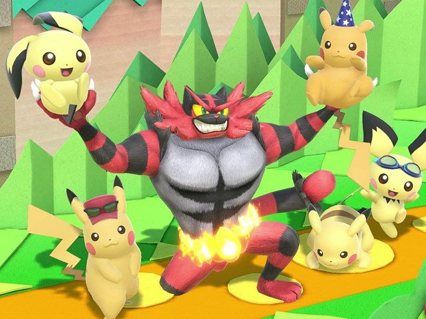 Super Smash Bros. Ultimate' obtiene la colaboración de 'Pokémon Let's Go', Pikachu Smash fondo de pantalla