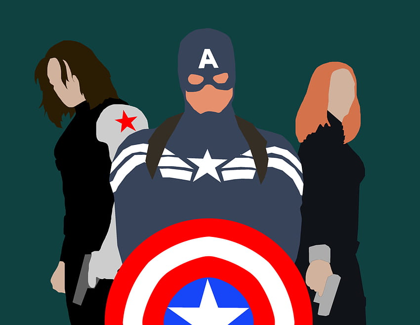 Minimalist Marvel Captain America Winter Soldier HD wallpaper
