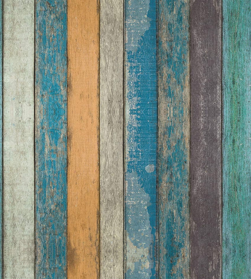 Buy Rustic Plank Wood Peel and Stick - Wood Contact Paper – Peel Stick Backsplash Prepasted Wall Paper または Adhesive Shelf Paper - ブルー グリーン ブラック マルチカラー Shiplap Wood Strips 17.71 x、素朴な紙 HD電話の壁紙