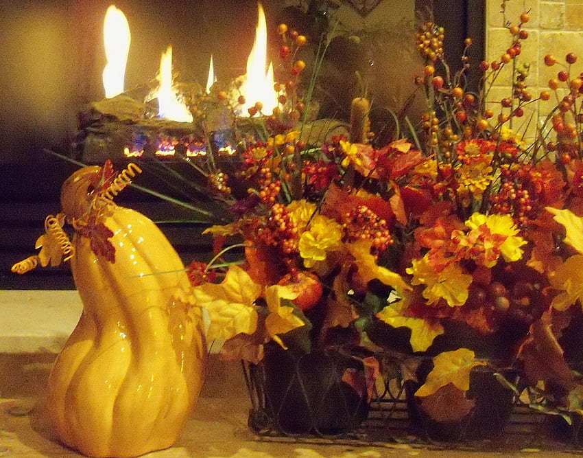 A cozy fireplace, cozy, autumn, decorating, fireplace, home HD ...