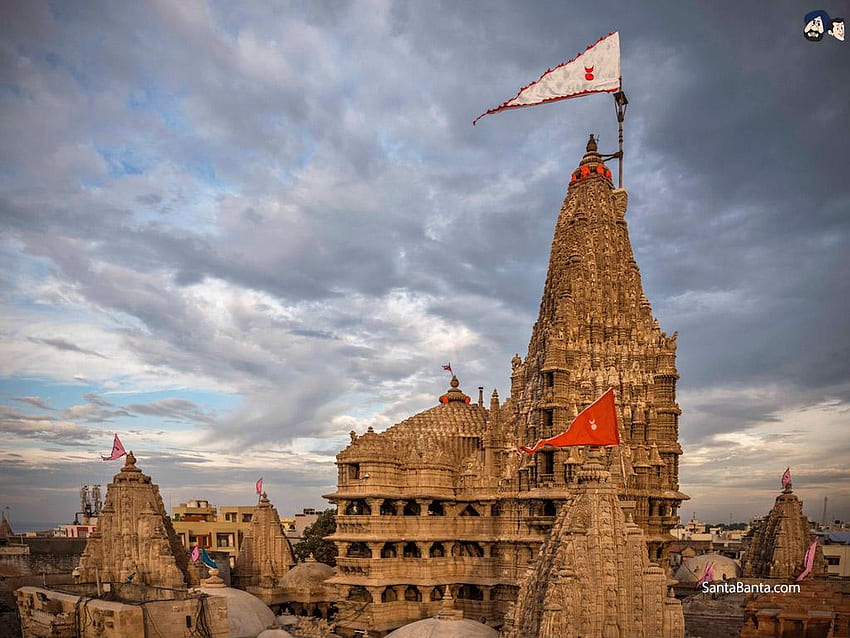 Gujarat, Dwarkadhish Tapınağı HD duvar kağıdı