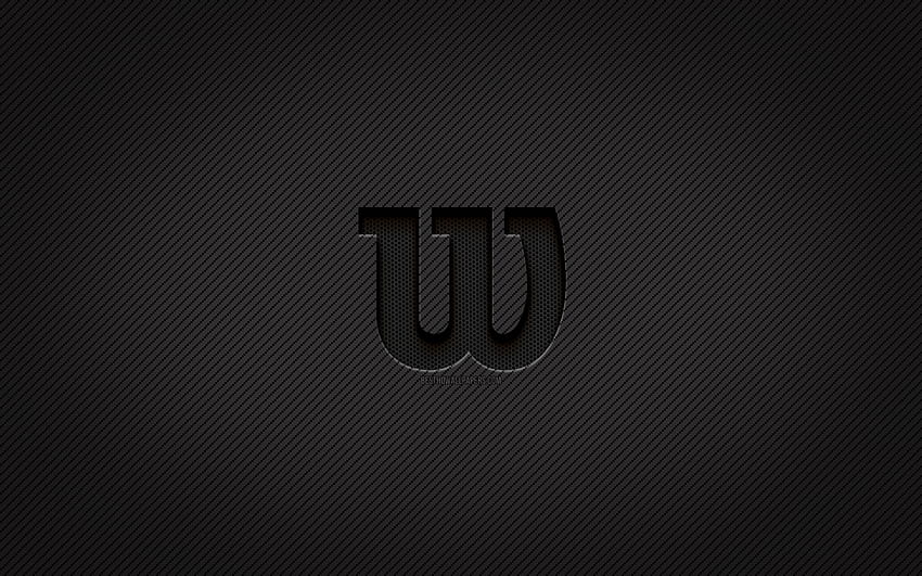 Logo karbon Wilson, seni grunge, latar belakang karbon, kreatif, logo hitam Wilson, merek, logo Wilson, Wilson Wallpaper HD