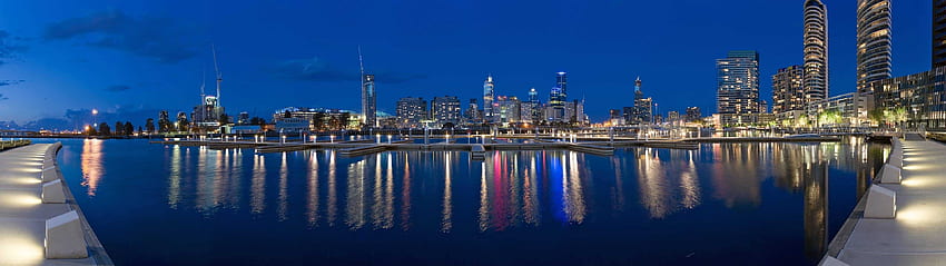 Docklands Harbour Victoria Australien Doppelmonitor HD-Hintergrundbild