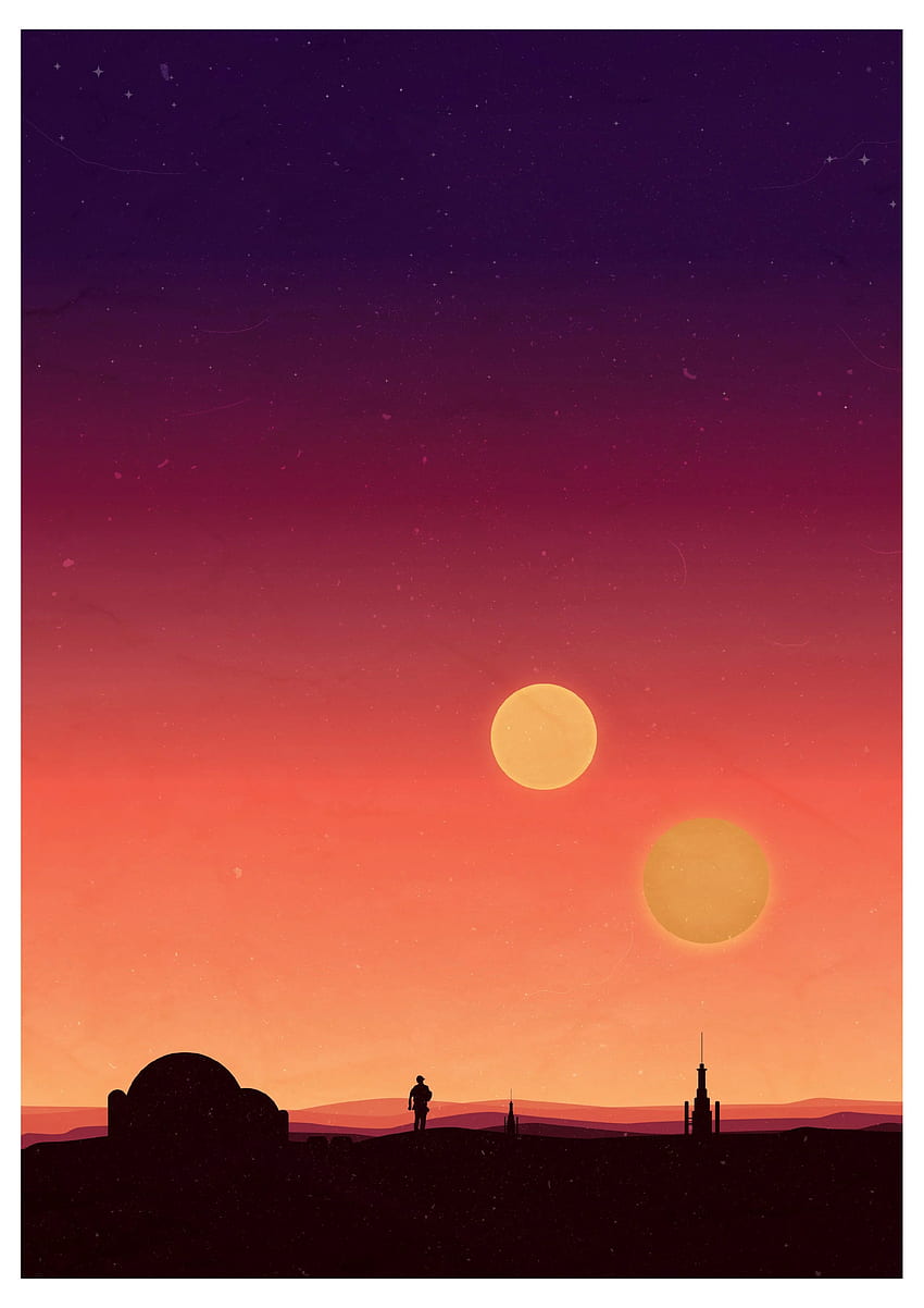 Star Wars Binary Sunset Poster HD phone wallpaper