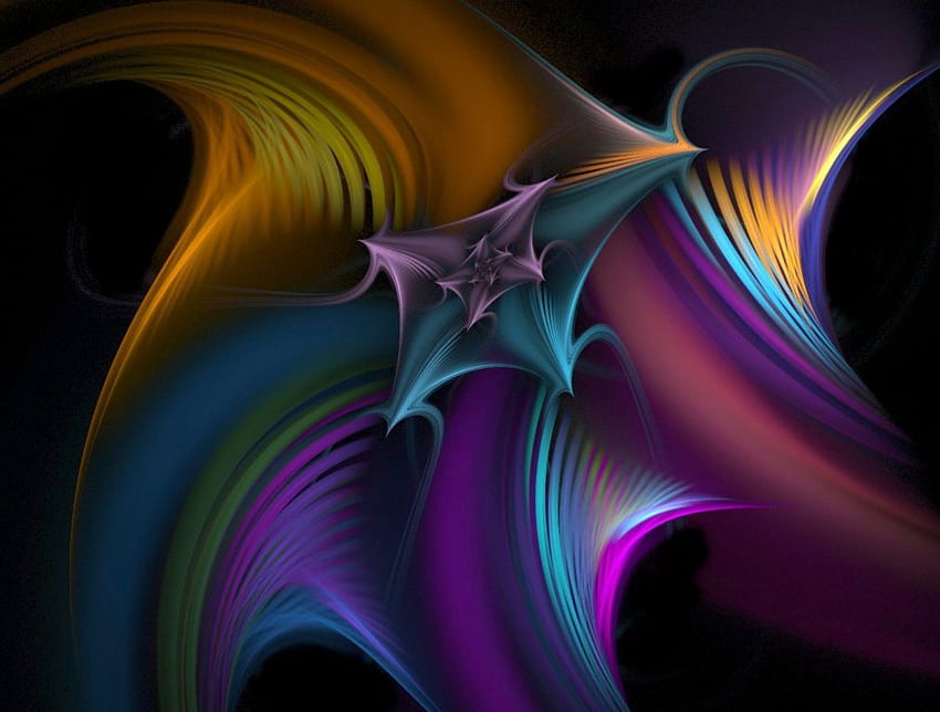 Star Crest, estrella, colorido, abstracto, cresta, negro, por thelionofoz, fractal fondo de pantalla