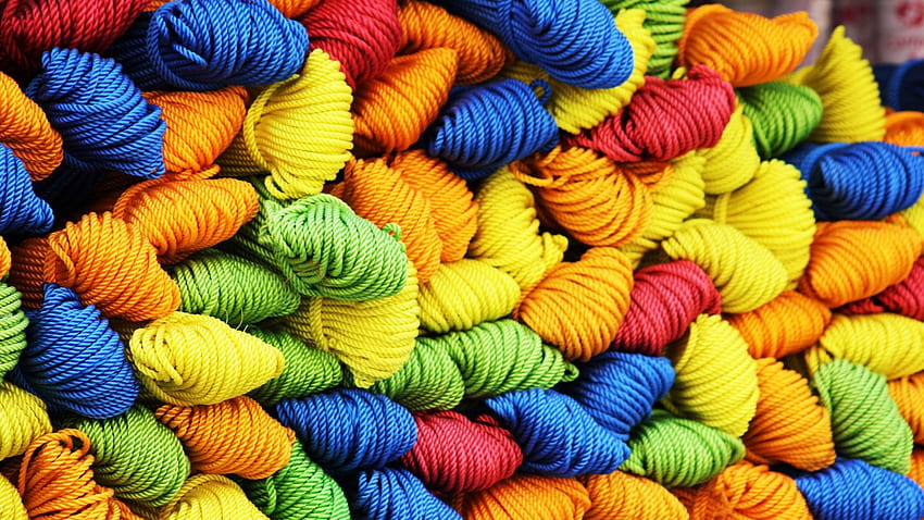 yarn, thread, colorful full, Wool HD wallpaper