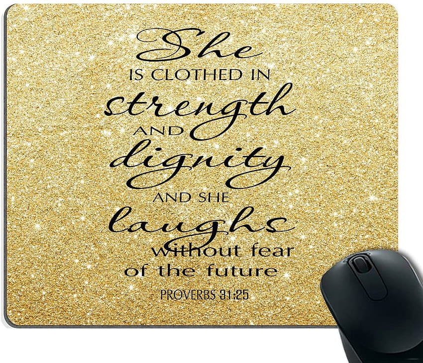 Smooffly Proverbs 31:25 Mouse Pad, Bible Verse Gold Sparkles Glitter Pattern Mouse Pad : Office Products, Proverbs 31 HD wallpaper