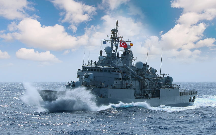 TCG Kemalreis, F-247, Turkish Navy, Turkish frigate, F247, Barbaros-class frigate, Turkish warships, NATO HD wallpaper