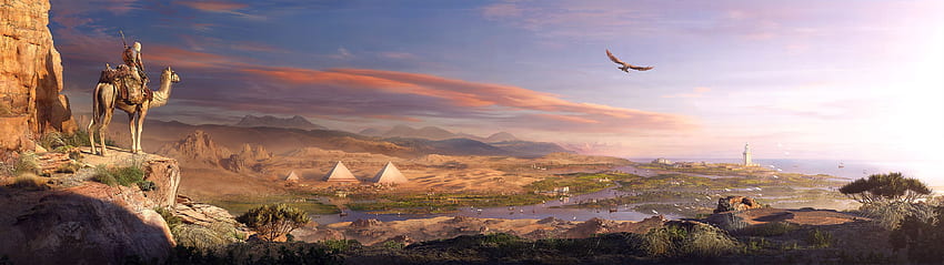 Assassin's Creed Origins 6, Dual-Monitor-Golf HD-Hintergrundbild