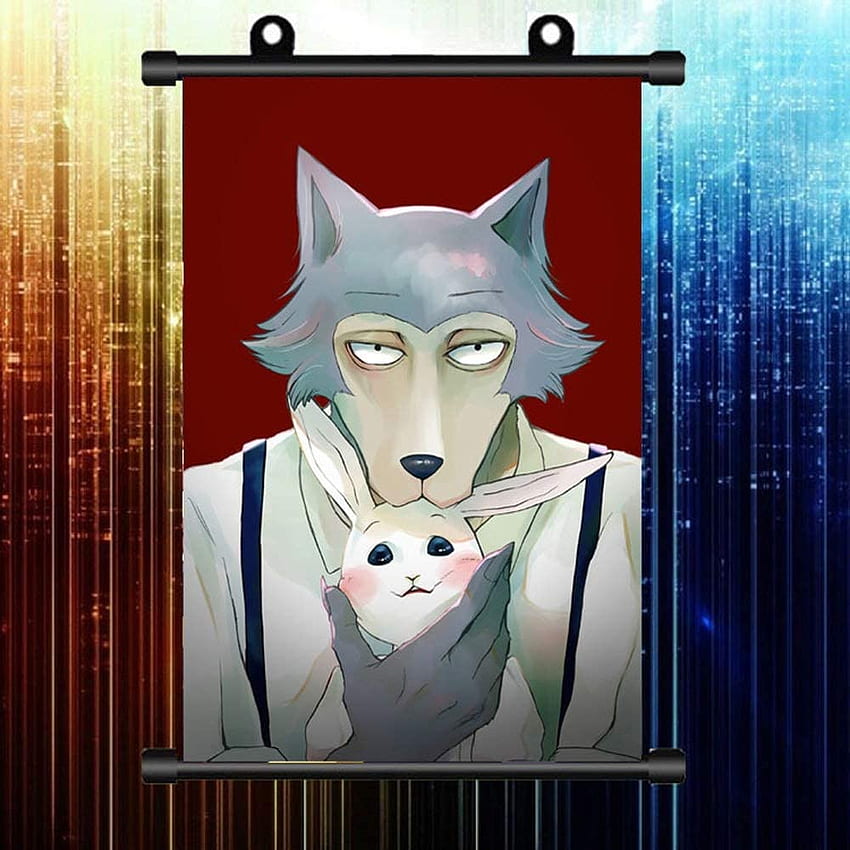 KaiWenLi BEASTARS Series Legosi Holding The Haru Pattern Anime Hanging Art Cartoon Painting Home Decoration Painting Poster Scroll Painting Bedroom (Size : 6090cm): Home & Kitchen HD phone wallpaper