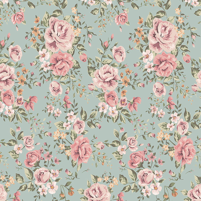 Cutesie Floral Mural. Cute Nursery – Project Nursery, Neutral Floral HD phone wallpaper