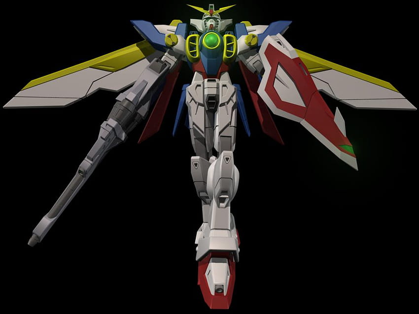 Wing Gundam, shield, wing, gundam, buster rifle, dark HD wallpaper