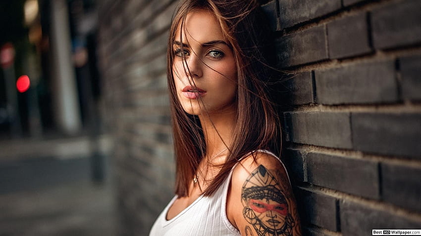 Girl with shoulder tattoo, Girls Tattoo HD wallpaper