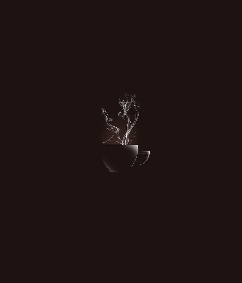 Fumée, chaud, tasse à café, minimal Fond d'écran de téléphone HD