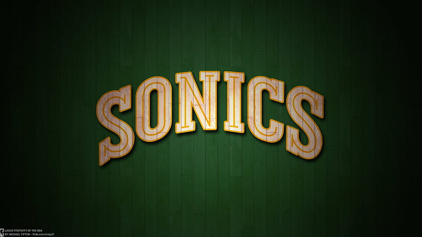 Time de basquete do Seattle Supersonics, logotipo do Seattle Sonics papel de parede HD