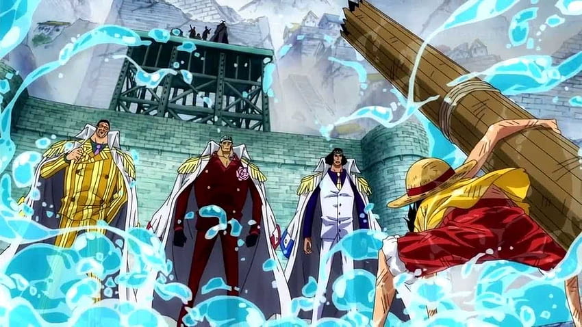 One Piece ワンピース - Najlepsze momenty! Luffy walczy z 3 Admirałami, One Piece Admirals Tapeta HD