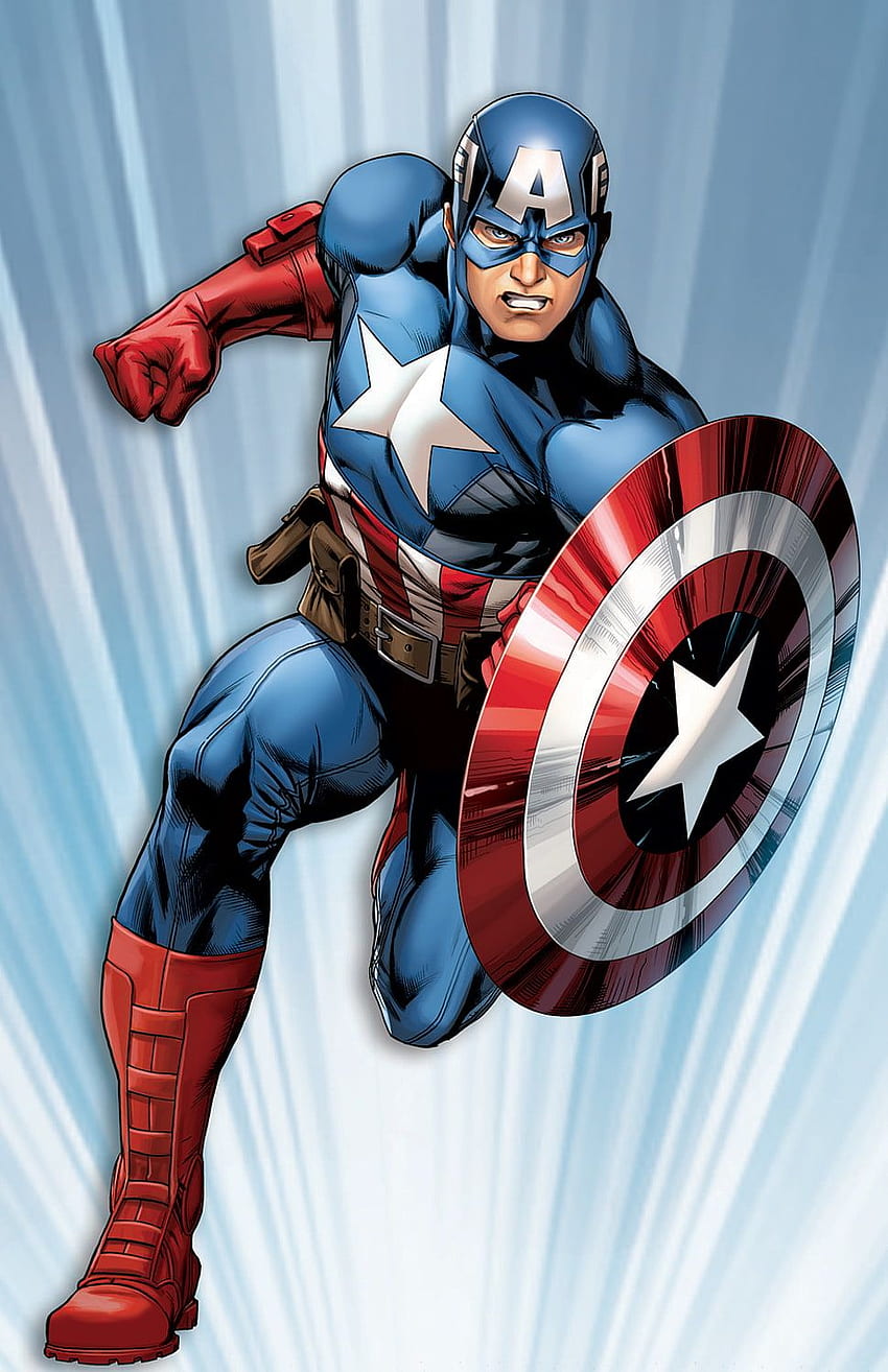 Капитан Америка, карикатура на Капитан Америка HD тапет за телефон