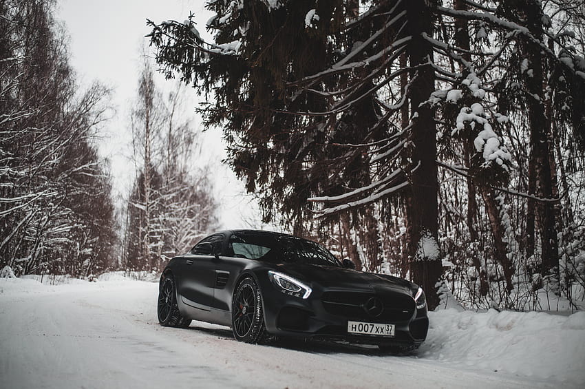 Sports, Snow, Cars, Forest, Car, Machine, Sports Car, Mercedes-Benz HD wallpaper